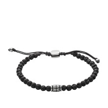 Fossil heren kralenarmband, kleur: zwart (model: JF02887040)