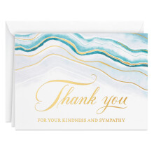 Hallmark Funeral Tak Cards Watercolor Agate (20 Tak for dine sympati -kort med konvolutter)