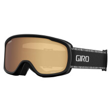 Maschera da sci Giro Moxie - Maschera da snowboard per donna e ragazzo - Cinturino Chute nero/bianco con lenti color ambra/oro/giallo