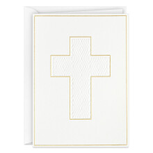 Hallmark religieuze paaskaarten gouden kruis (20 blanco kaarten met enveloppen) voor bevestigingen dopen bruiloften geestelijken waardering