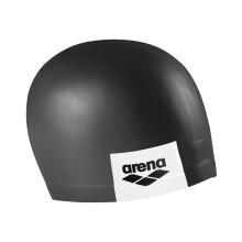 Arena unissex adulto logotipo moldado silicone treinamento touca de natao para natao intensiva arrasto reduzido durvel rugas livre ajuste preto