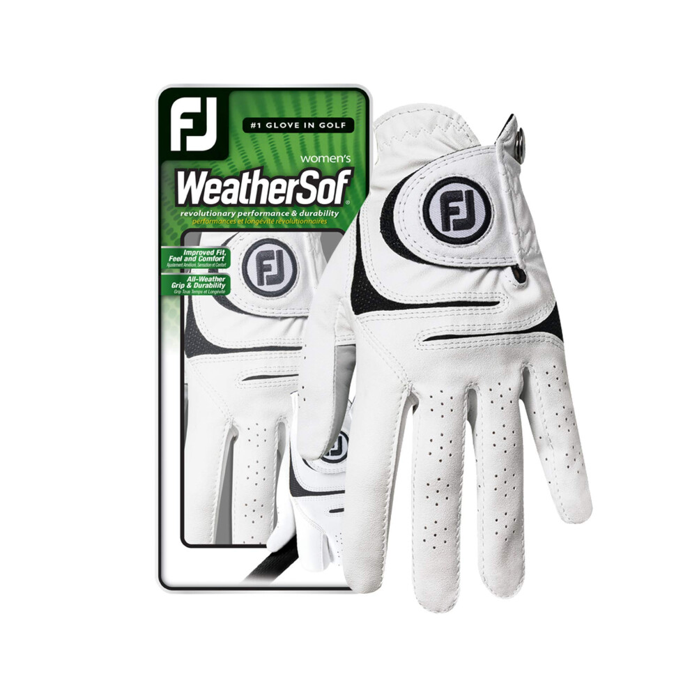 FootJoy Women's WeatherSof Prior Generation Golf Glove  White Large  Worn on Right Hand