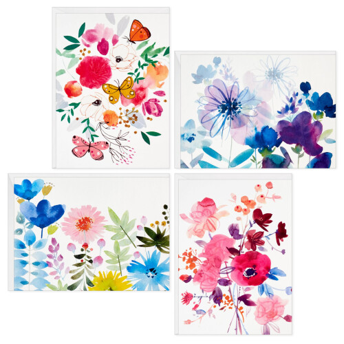 Hallmark Blank Cards -sortiment malede blomster (48 kort med konvolutter)