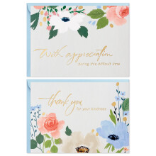 Hallmark Funeral Tak Cards Sortiment Gold Foil Flowers (50 Tak for dine sympati -kort med konvolutter)