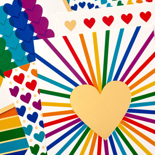 Hallmark Blankokarten-Sortiment Regenbogenherzen (24 Karten mit Umschl   gen) 2