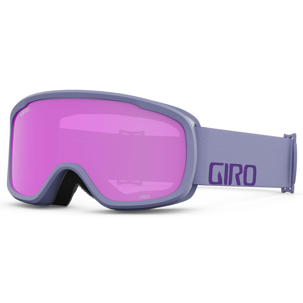Giro Cruz Ski Goggles - Snowboard Goggles for Men  Women & Youth - Anti-Fog - OTG - Lilac Wordmark Strap w/Amber Pink Lens