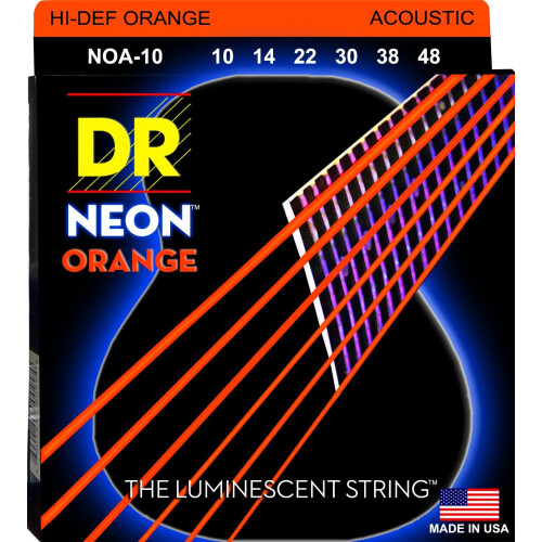 Dr Noa-10 NEON Orange Acustic Guitar Strings