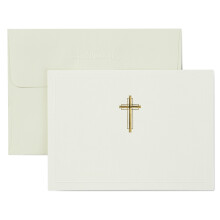 Hallmark Religious Blank Cards Gold Cross (20 Cards with Envelopes)