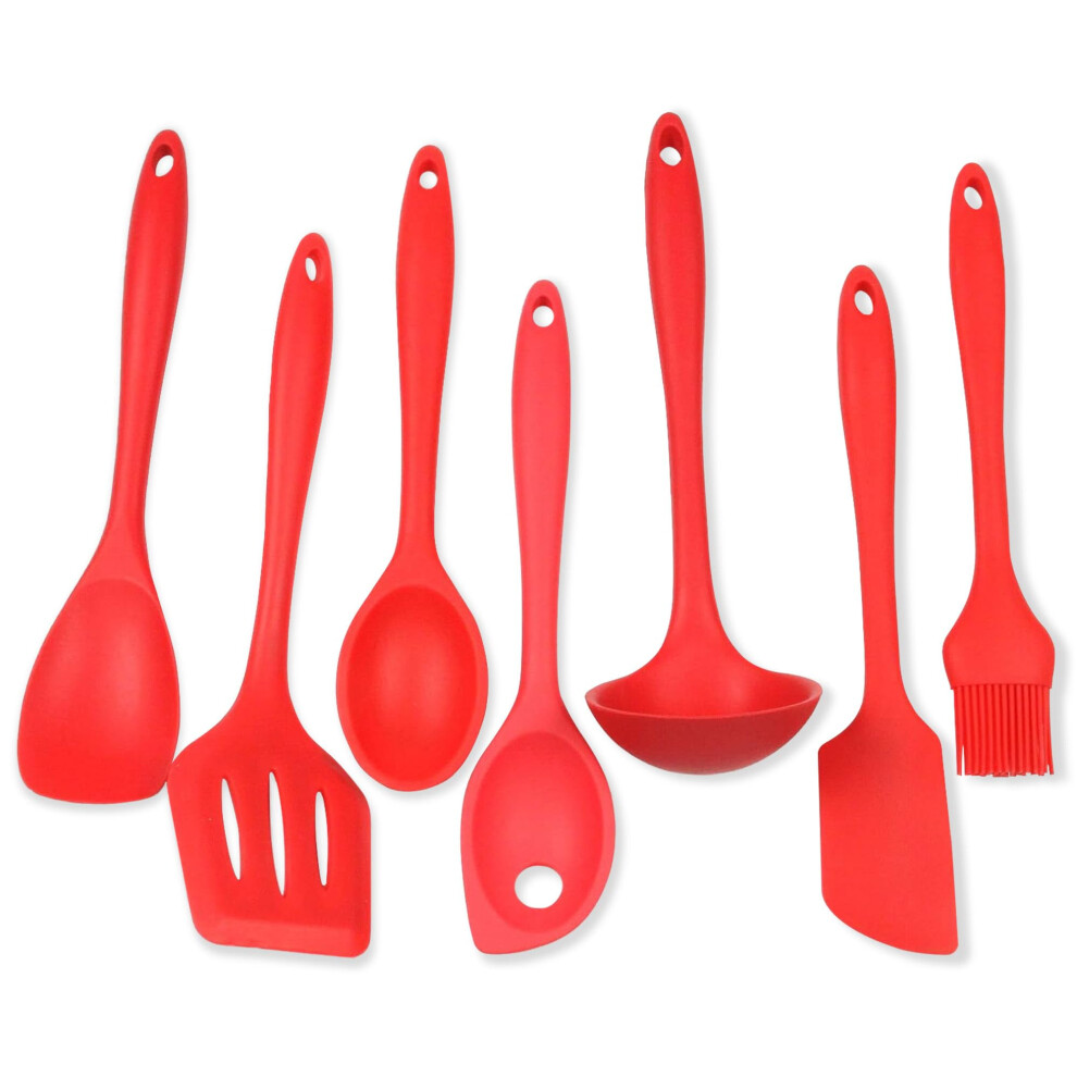 Chef Craft Premium Silicone Kitchen Tool and Utensil 7 Piece Set Red