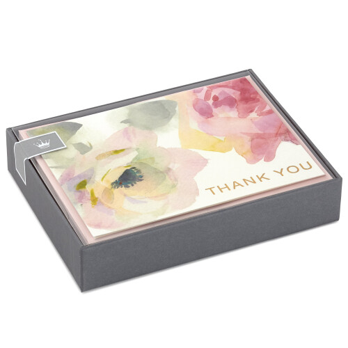 Hallmark Dankeskarten mit Aquarellblumen (10 Karten mit Umschl   gen) 1