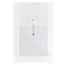 Envelopes de plstico JAM PAPER com fecho de boto e cordo - 4 1/4 x 6 1/4 - Transparente - 3/pacote