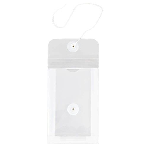 JAM PAPER Plastic Envelopes with Button & String Tie Closure - 4 1/4 x 6 1/4 - Clear - 3/Pack 1