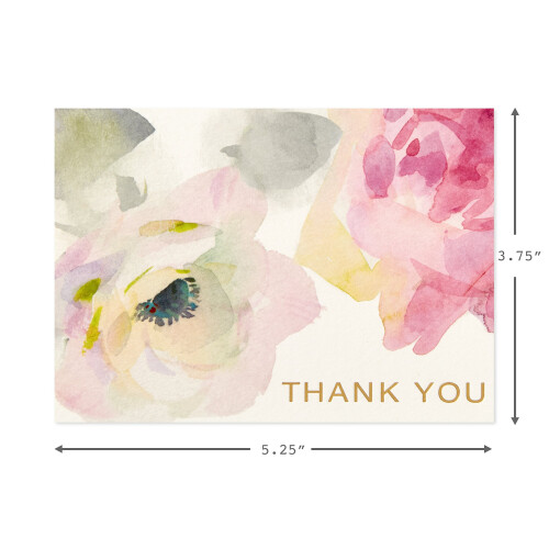 Hallmark Dankeskarten mit Aquarellblumen (10 Karten mit Umschl   gen) 2