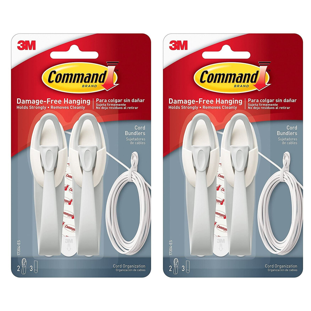 Command Cord Bundlers  Cord Organizer  2-Bundlers Per Pack  Sold As 2 Packs (17304-ES)