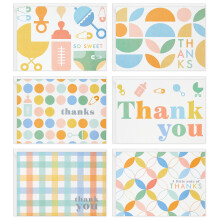 Hallmark Bedankkaartjes Assortiment voor Baby Retro Pastel (48 Kaarten met Enveloppen)