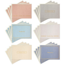 Hallmark bedankkaartjes assortiment goudfolie vaste stoffen (24 bedankbriefjes met enveloppen)