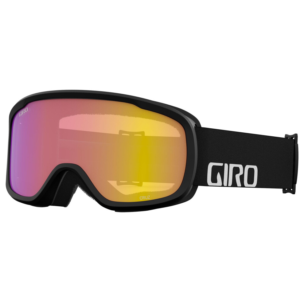 Giro Cruz Ski Goggles - Snowboard Goggles for Men  Women & Youth - Anti-Fog - OTG - Black Wordmark Strap with Yellow Boost Lens