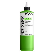 High Flow Acrylics frn GOLDEN Fluorescent Green 16 fl. uns. Flaska Professionell Akrylfrg Transparent