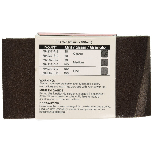 Makita Makita 742312-8E Cinta de lixa abrasiva de 3 x 24 polegadas, gro 120 (10/Pk) 1