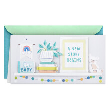 Hallmark Studio Ink Baby Shower Card til nye forældre (gjort et menneske) velkommen til ny baby lykønskning Køn afsløre