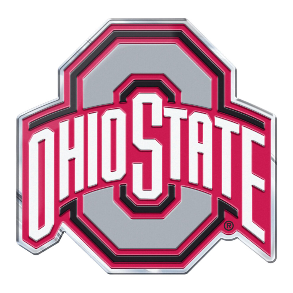 Fanmats 60649 Ohio State Buckeyes Heavy Duty Aluminum Embossed Color Emblem Auto Emblem Decal - Alternate 681620267495