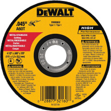 DEWALT DW8062A 4-1/2"""" x 0,045 x 7/8"""" Roda de corte de xido de alumnio A60N