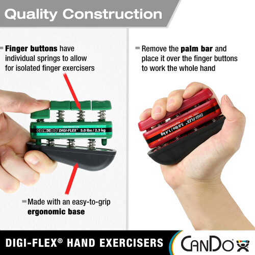 CanDo 10-0741 Digi-Flex Hand Exerciser Finger 3.0 lb/Hand 10.0 lb Red-Light 2