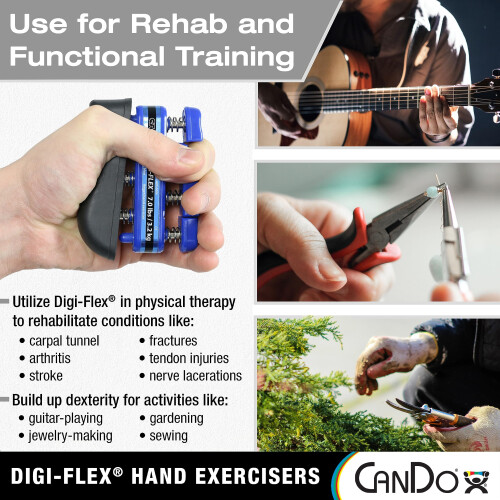 CanDo 10-0741 Digi-Flex Hand Exerciser Finger 3.0 lb/Hand 10.0 lb Red-Light 1