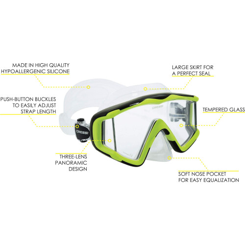 Cressi Cressi Pano 3, Klar/Lime 1