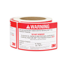 3M 54917 Eticheta de identificare Firestop 3 'x 5' 250/Roll Red/White