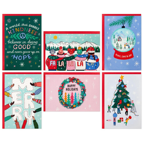 Hallmark Pastell Weihnachtskarten-Sortiment (24 Karten und Umschl   ge) Hope Unity Kindness