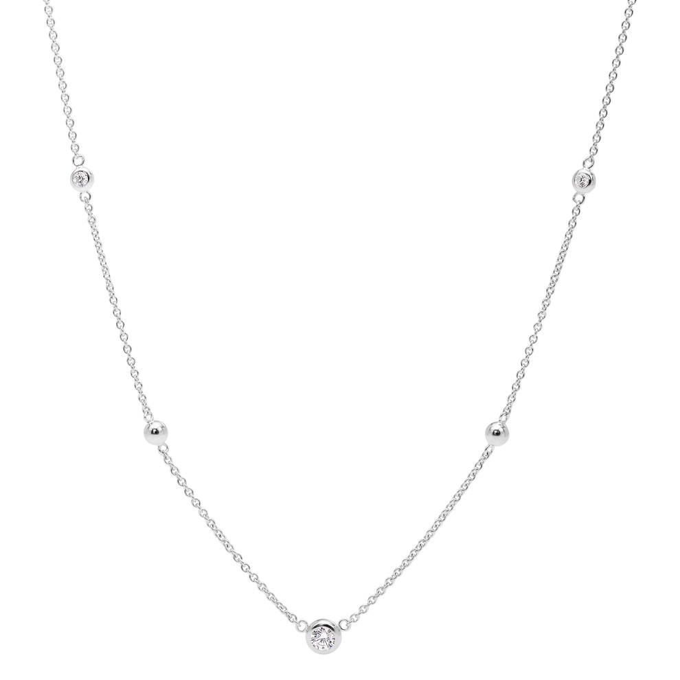Fossil Women's Sterling Silver Necklace Color: Silver (Model: Jfs00453040)