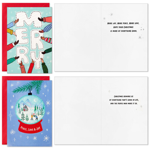 Hallmark Pastell Weihnachtskarten-Sortiment (24 Karten und Umschl   ge) Hope Unity Kindness 2