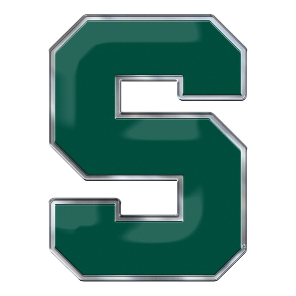 Fanmats 60643 Michigan State Spartans Heavy Duty Aluminum Embossed Color Emblem Auto Emblem Decal - Alternate 681620267365