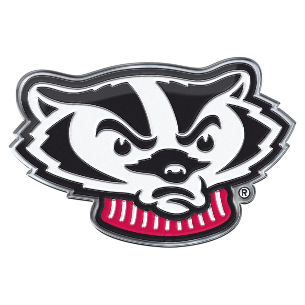 Fanmats 60668 Wisconsin Badgers Heavy Duty Aluminum Embossed Color Emblem Auto Emblem Decal - Alternate 681620267808