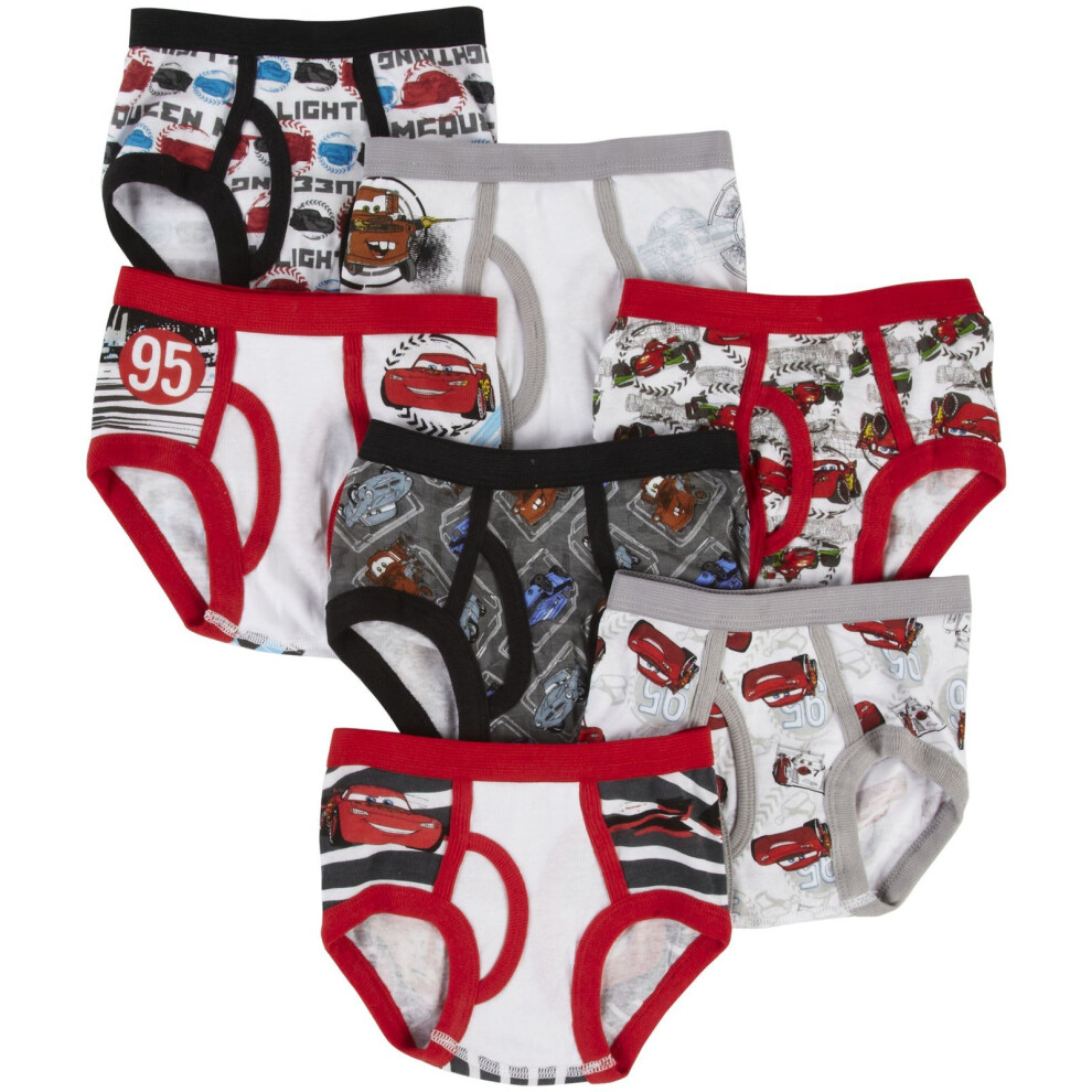 Disney Boys Pixar Cars 100% Cotton Underwear With Lightning Mcqueen  Mater  Cruz & More Sizes 18m  2/3t  4t  4  6 And 8 Briefs  5-pack Brief  6 US