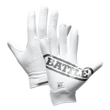 Battle Sports Doom 1.0 Wide Receiver Fotbollshandskar Ultra Stick Vuxen & Ungdomshandskar - Ungdom Stor Vit