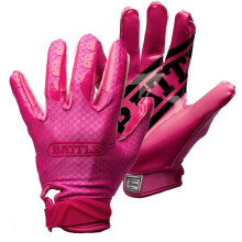 Battle Sports Triple Threat Bride modtager Fodboldhandsker Ultra Stick Voksne & Youth Handsker - Voksen Medium Pink