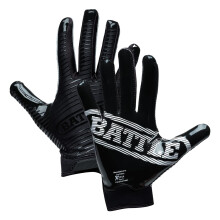 Gants de football Battle Sports Doom 1.0 Wide Receiver Ultra Stick pour adultes et jeunes Taille L, noir