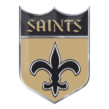 Fanmats 60606 New Orleans Saints Heavy Duty Aluminium Pr?get farve Emblem Auto Emblem Decal - Alternate Saints Shield Logo
