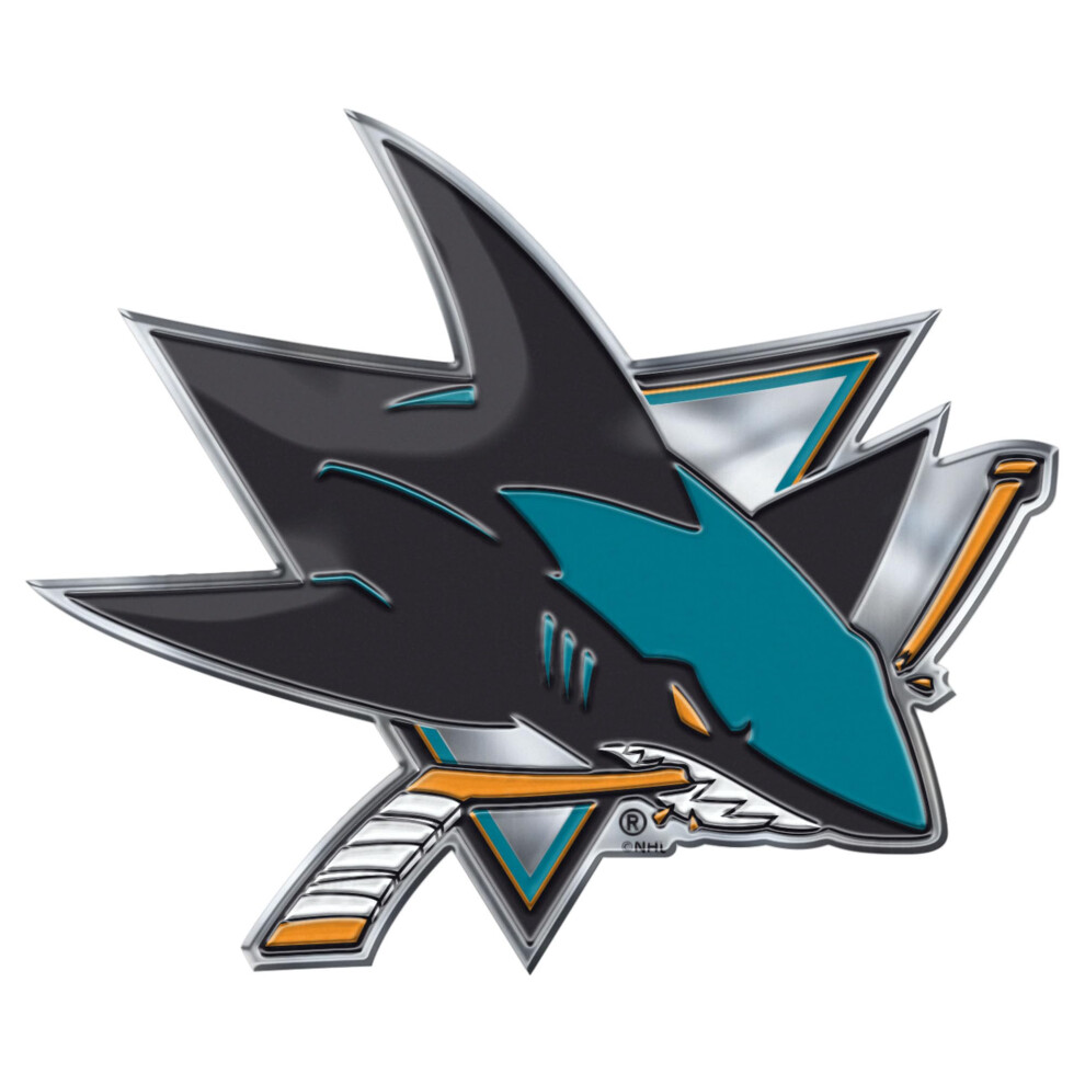 Fanmats 60500 - Nhl - San Jose Sharks Embossed Color Emblem | Shark Primary Logo 681620787245