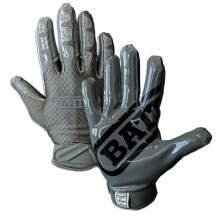 Battle Sports Triple Threat Wide Receiver Football Gloves Ultra Stick Adult & Youth Gloves - Adult Large Charcoal