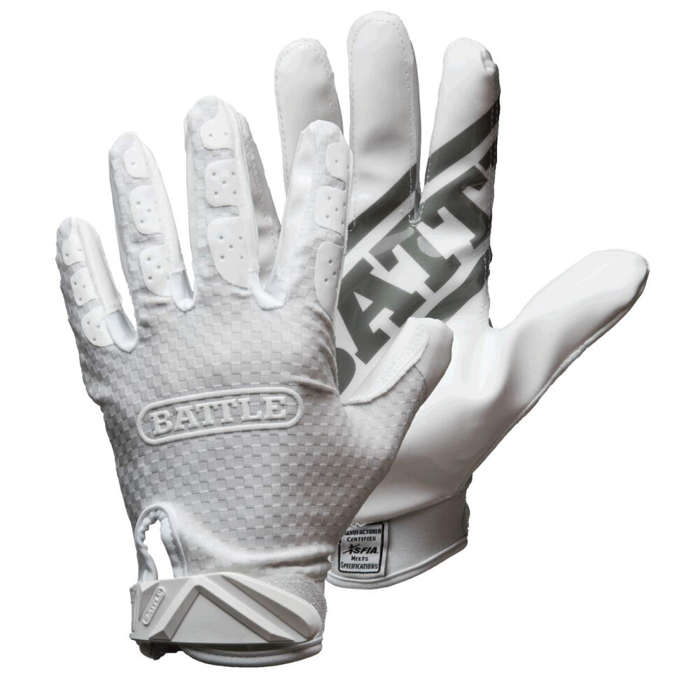 Battle Sports Triple Threat Wide Receiver Footballhandschuhe Ultra Stick Handschuhe F R Erwachsene Und Jugendliche Erwachsene, Gr E Xl, Wei-image