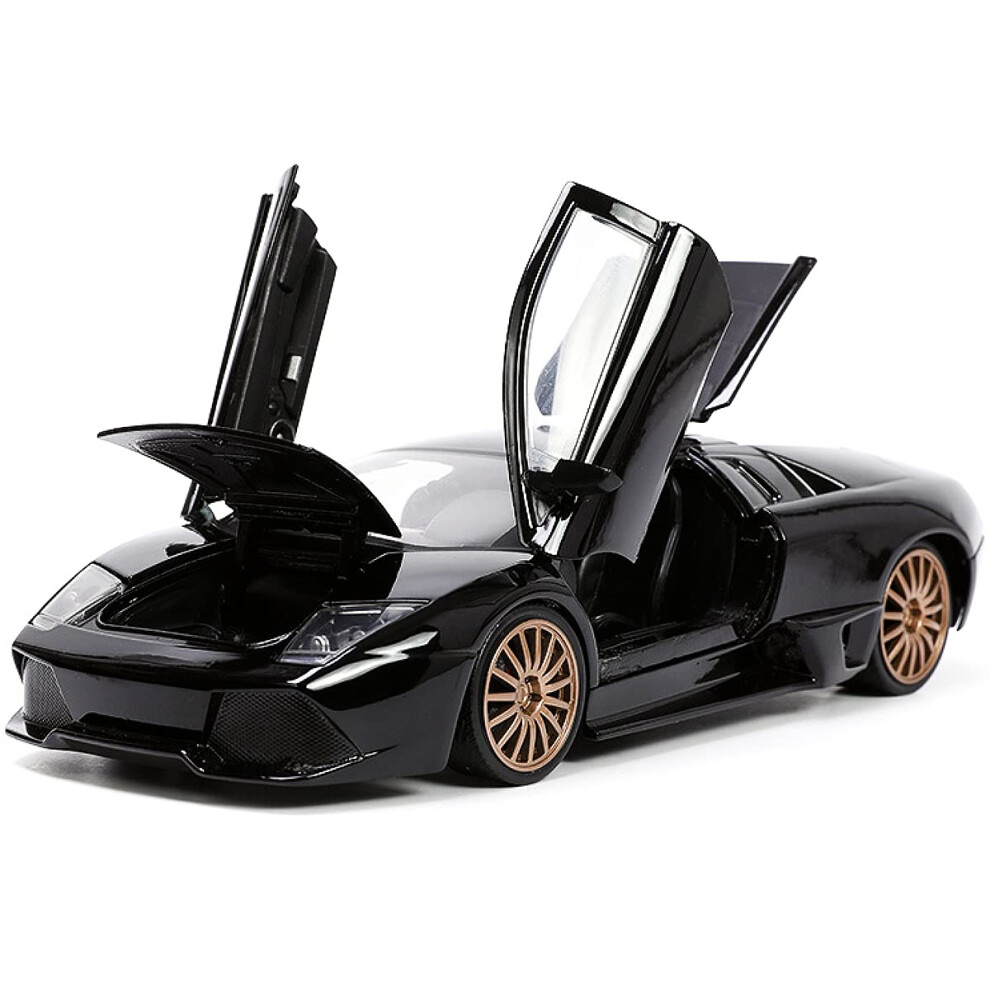Jada Lamborghini Murcielago LP640 Black with Copper Wheels Hyper-Spec Series 1/24 Diecast Model Car