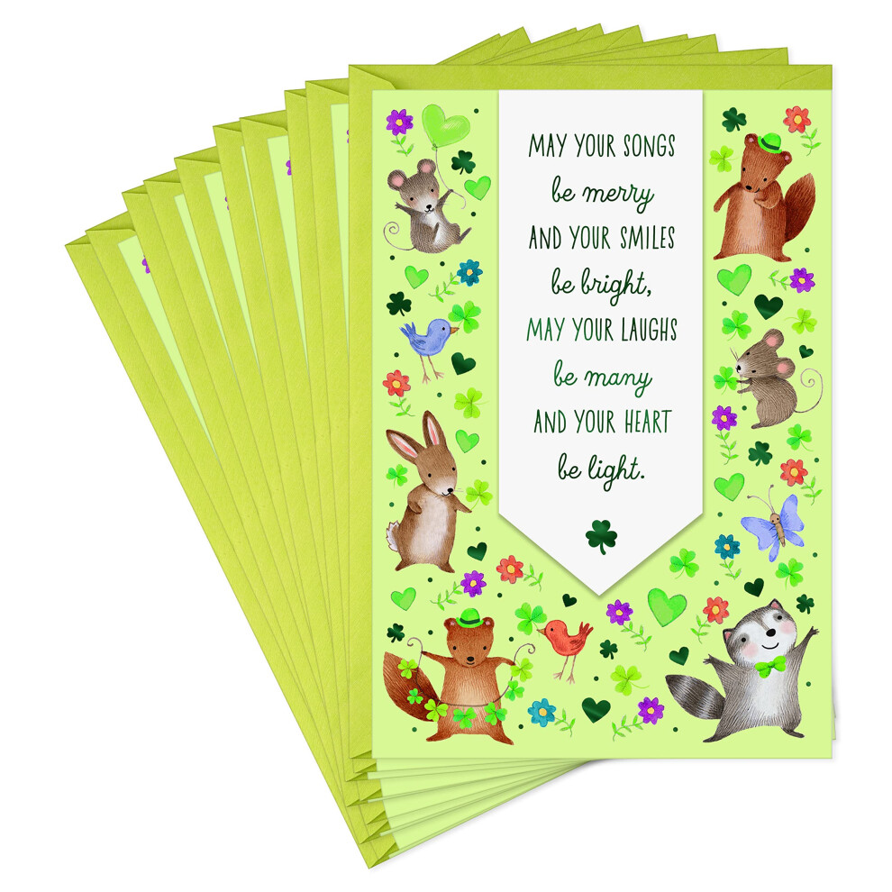 Hallmark-Paket Mit St. Patricks Day-Karten Festive Critters (10 Karten Und Umschl Ge)-image
