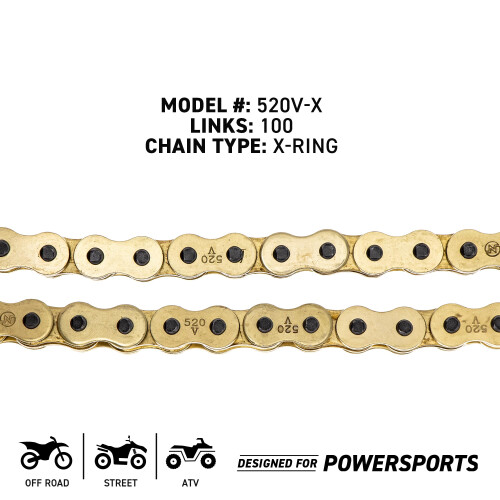 NICHE Gold 520 X-Ring Chain 100 Links with Connecting Master Link 2
