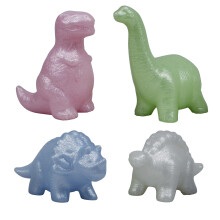 Jet Creations 4-pk Dinosaur Figure Set 4 Pearlscent 4 Colors Desktop Display Double as Neo Squishy Toys for Kids 3 Year and up | Stress Relief