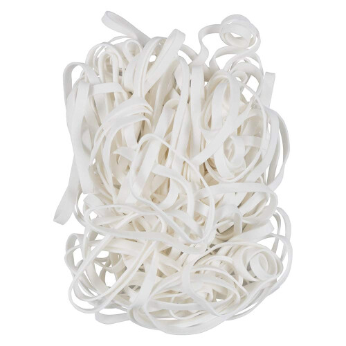 JAM PAPPER Slitstarka gummiband - storlek 64 - Vita multifunktionsgummiband - 100/pack 1