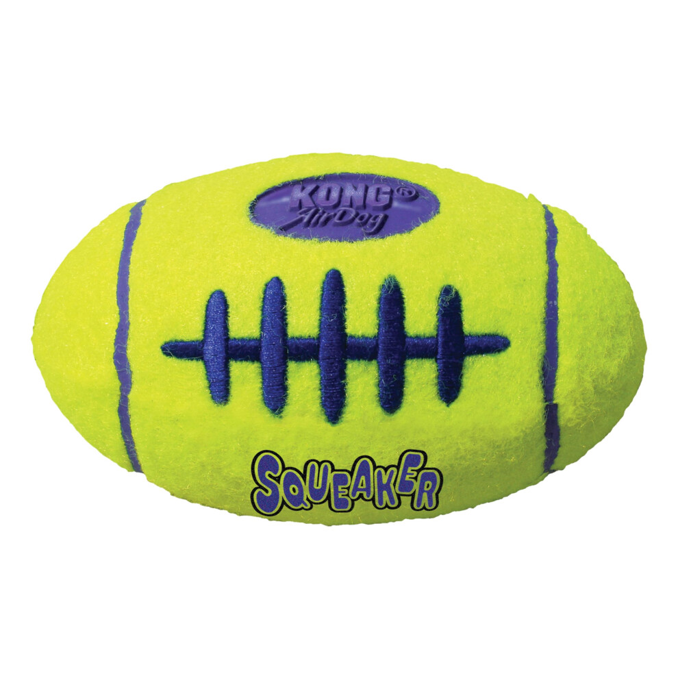 Kong - Airdog Squeaker Football - Squeaky Bounce And Fetch Toy Tennis Ball Material - For Medium Dogs