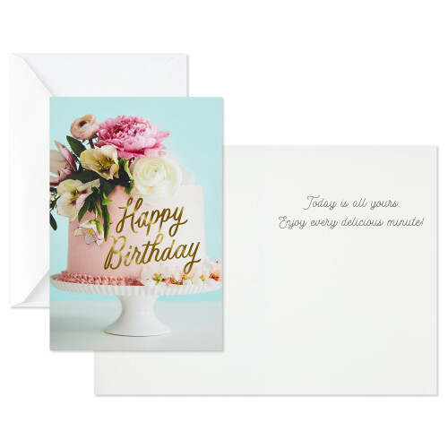 Hallmark f?dselsdagskort Sortiment Balloner Kageblomster (12 kort med konvolutter) 2